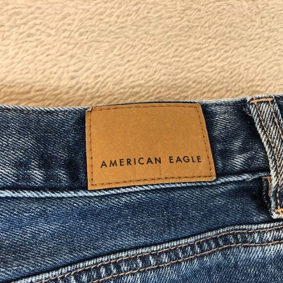 American Eagle Womens Mom Jeans Size 0 Denim Relaxed Distressed Straight Leg - Picture 14 of 16